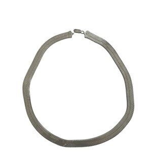 Vintage Italian 925 Silver Herringbone Chain Necklace 41 g